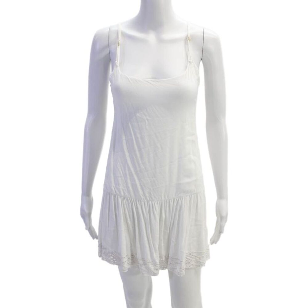 Cindi Gindi Womens Spaghetti Strap Scoop Neck Mini Dress White Size Small